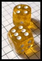Dice : Dice - 6D Pipped - Yellow Transparent with White Pips - FA collection buy Dec 2010